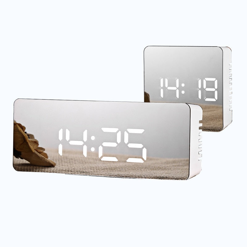 LED Mirror Digital Alarm Clock