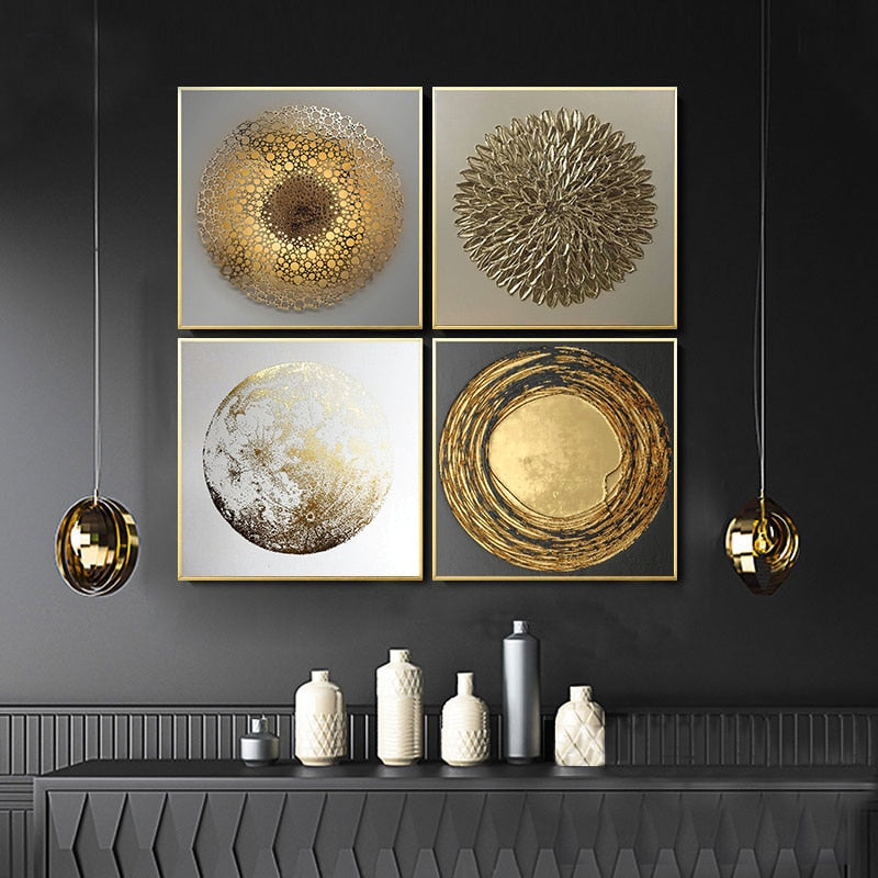 Abstract Gold Luxury Canvas Painting