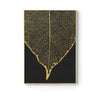 Nordic Golden abstract leaf flower Wall Art Canvas