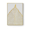 Nordic Golden abstract leaf flower Wall Art Canvas