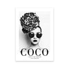 Fashion Flower Woman Poster and Print Coco Quotes Wall Art Canvas