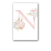 26 English Letters Pink Flower Children's Bedroom Canvas