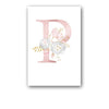 26 English Letters Pink Flower Children's Bedroom Canvas