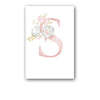 26 English Letters Pink Flower Children's Bedroom Canvas