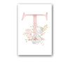 26 English Letters Pink Flower Children's Bedroom Canvas