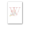 26 English Letters Pink Flower Children's Bedroom Canvas